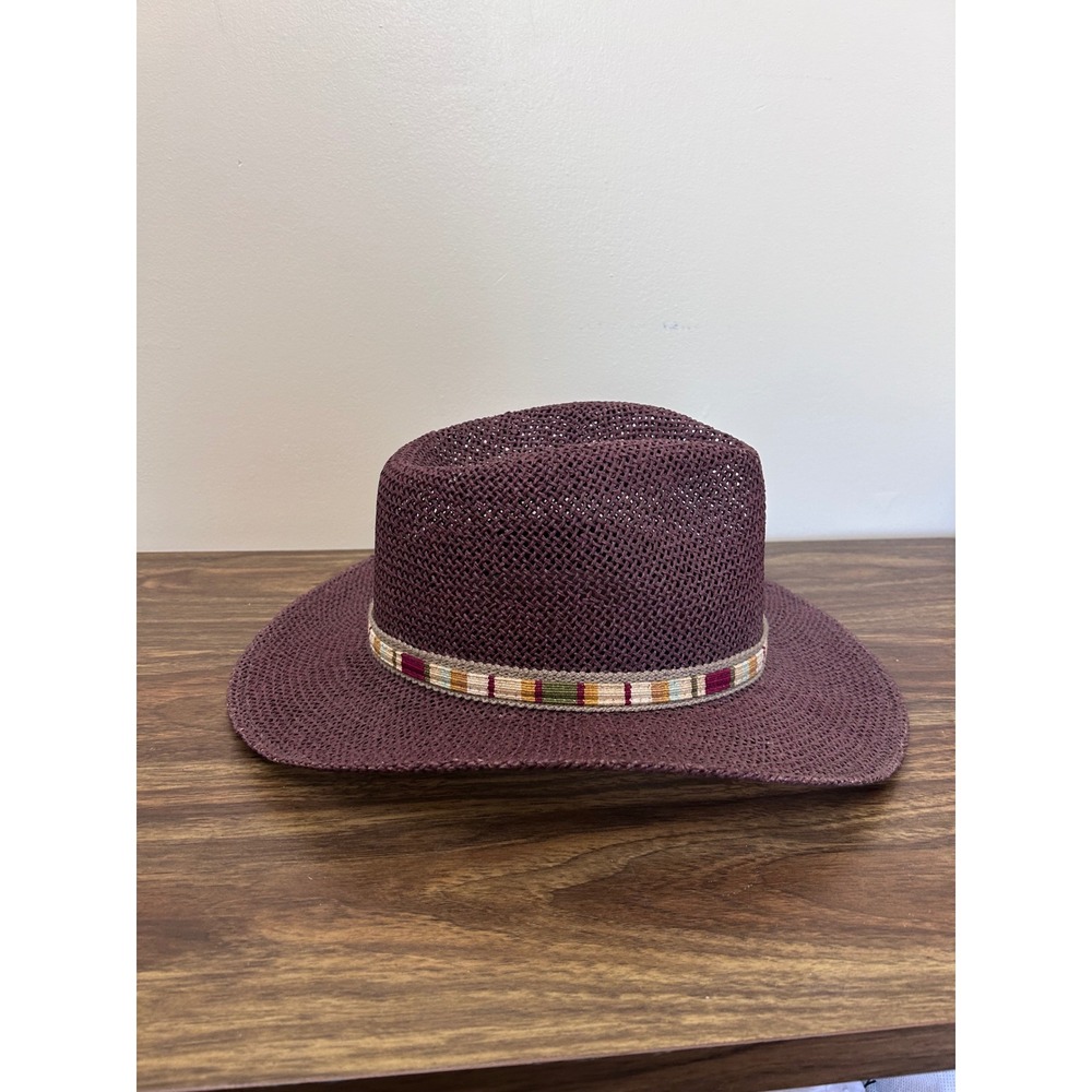 Outback Trading Co Botany Bay Plum Purple Straw Western Cowboy Hat Concho Band